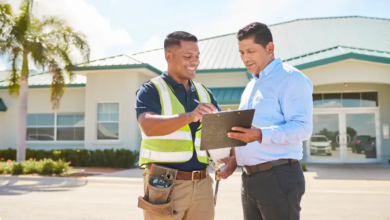Commercial roofing permit and inspection documentation for a Sarasota project