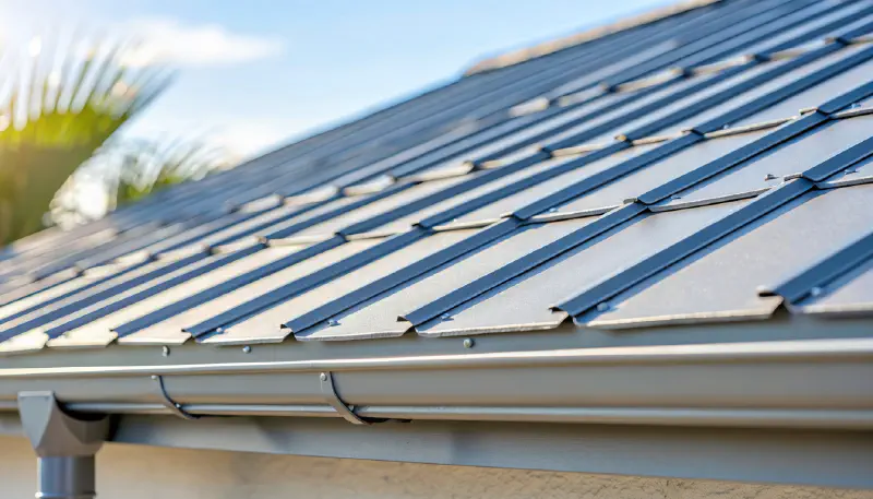 5-V crimp metal roof panel profile on a Sarasota home