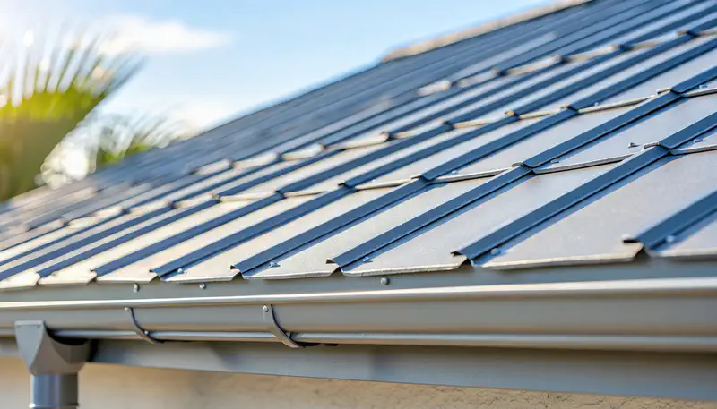 5-V crimp metal roof panel profile on a Sarasota home