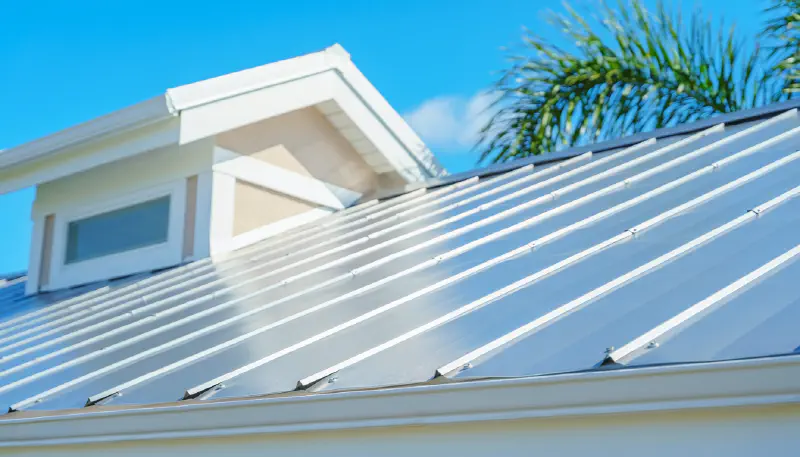 Standing seam metal roof on a Sarasota home