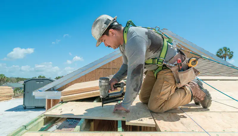Roof deck installation with underlayment in Sarasota, FL
